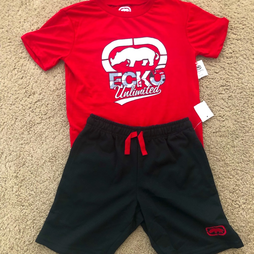 ecko unlimited Shirt and Short set. NWT. Size 7Y
